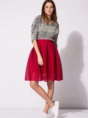 Maje Paris Bubble Jam Mesh Skirt